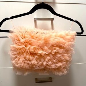 Zara ruffled crop tube top.